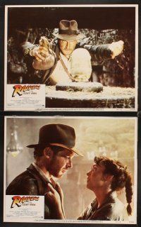 7h532 RAIDERS OF THE LOST ARK 8 LCs '81 Harrison Ford, George Lucas & Steven Spielberg