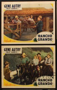 7h953 RANCHO GRANDE 5 LCs '40 Gene Autry + scene with 3 pretty girls standing by roulette table!