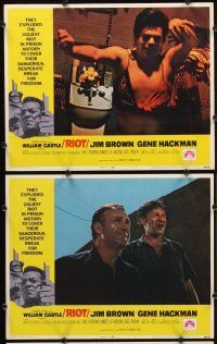 7h541 RIOT 8 LCs '69 Jim Brown & Gene Hackman escape from jail, ugliest prison riot in history!