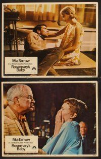 7h551 ROSEMARY'S BABY 8 LCs '68 Mia Farrow & John Cassavetes, directed by Roman Polanski!