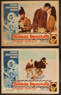 7h558 SAVAGE INNOCENTS 8 LCs '61 Nicholas Ray, Eskimo Anthony Quinn, Yoko Tani!