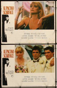 7h562 SCARFACE 8 LCs '83 Al Pacino as Tony Montana, Michelle Pfeiffer, Brian De Palma, Oliver Stone