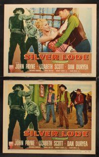 7h592 SILVER LODE 8 LCs '54 cowboy John Payne, sexy Lizabeth Scott, Dan Duryea!