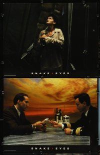 7h893 SNAKE EYES 6 LCs '98 Nicolas Cage, Gary Sinise, sexy Carla Gugino, Brian De Palma directed!