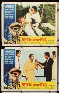 7h613 SPY IN YOUR EYE 8 LCs '66 Brett Halsey, Dana Andrews has sexier gals and groovier gimmicks!
