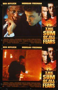 7h623 SUM OF ALL FEARS 8 LCs '02 Ben Affleck, Morgan Freeman, from Tom Clancy novel!