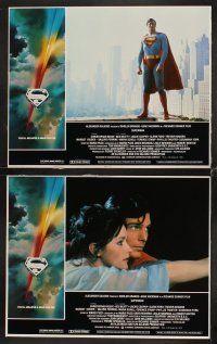 7h628 SUPERMAN 8 LCs '78 comic book hero Christopher Reeve, Gene Hackman, Margot Kidder