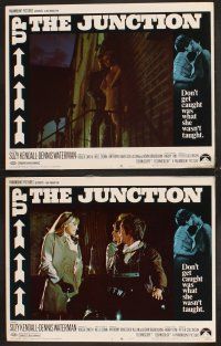 7h695 UP THE JUNCTION 8 LCs '68 Dennis Waterman, Adrienne Posta, Suzy Kendall is pregnant!