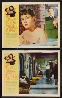 7h818 WEAK & THE WICKED 7 LCs '54 bad girl Diana Dors, strips bare raw facts of women in prison!
