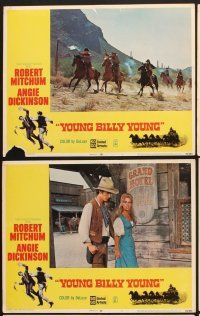 7h911 YOUNG BILLY YOUNG 6 LCs '69 cowboys Robert Mitchum & Robert Walker in western action!