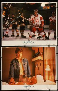 7h913 YOUNGBLOOD 6 LCs '86 Rob Lowe & Patrick Swayze play ice hockey!