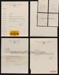 7j022 LOT OF 50 PARAMOUNT FILM LETTERS '46-55 from the studio to the theater owner!