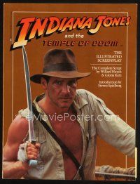 7j187 INDIANA JONES & THE TEMPLE OF DOOM first edition softcover book '84 illustrated screenplay!