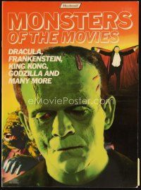 7j193 MONSTERS OF THE MOVIES softcover book '82 Dracula, Frankenstein, Godzilla, King Kong & more!