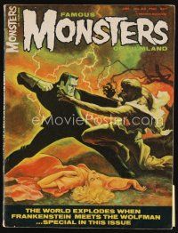 7j126 FAMOUS MONSTERS OF FILMLAND magazine Jan 1966 Frankenstein Meets the Wolf Man by Ron Cobb!