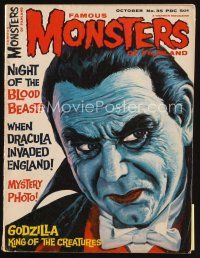 7j124 FAMOUS MONSTERS OF FILMLAND magazine October 1965 art of Lugosi as Dracula by Vic Prezio!