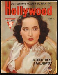 7j099 HOLLYWOOD magazine March 1941 wonderful portrait of beautiful Merle Oberon!