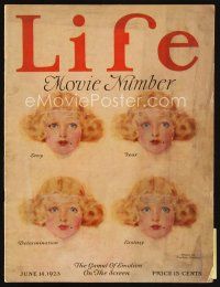 7j122 LIFE MAGAZINE magazine June 14, 1923 art of The Gamut of Emotion by Penrhyn Stanlaws!