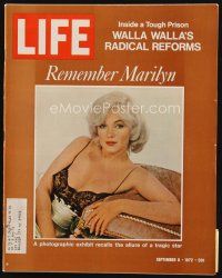 7j123 LIFE MAGAZINE magazine September 8, 1972 photographic exhibit to remember Marilyn Monroe!
