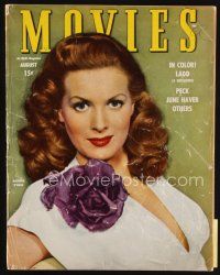 7j069 MODERN MOVIES magazine August 1945 portrait of sexy Maureen O'Hara starring in Spanish Main!
