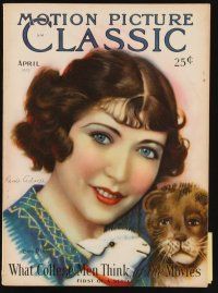 7j080 MOTION PICTURE CLASSIC magazine April 1929 cute art of pretty Renee Adoree by Don Reed!