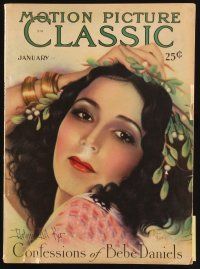 7j077 MOTION PICTURE CLASSIC magazine January 1929 art of beautiful Dolores Del Rio by Don Reed!