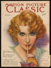 7j083 MOTION PICTURE CLASSIC magazine July 1929 wonderful art of Betty Compson by Don Reed!