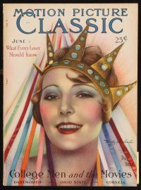 7j082 MOTION PICTURE CLASSIC magazine June 1929 wonderful art of Dorothy Mackaill by Don Reed!