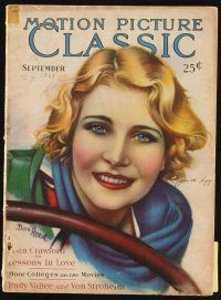 7j085 MOTION PICTURE CLASSIC magazine September 1929 art of pretty Jeanette Loff by Don Reed!