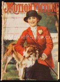 7j076 MOTION PICTURE magazine October 1917 art of Clara Kimball Young & dog by Leo Sielke Jr.!