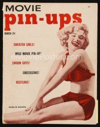7j107 MOVIE PIN-UPS magazine March 1952 wonderful full-length portrait of sexy Marilyn Monroe!