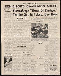 7j389 HOUSE OF BAMBOO pressbook R61 Sam Fuller, Robert Ryan, Robert Stack, sexy Shirley Yamaguchi!