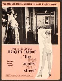 7j407 LIGHT ACROSS THE STREET pressbook '57 sexiest full-length Brigitte Bardot!