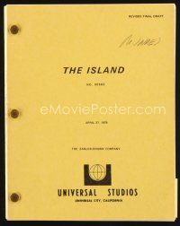 7j332 ISLAND revised final draft script April 27, 1979, screenplay by Peter Benchley!