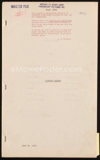 7j353 WITHOUT REGRET script June 24, 1935, screenplay by Doris Anderson & Charles Brackett!