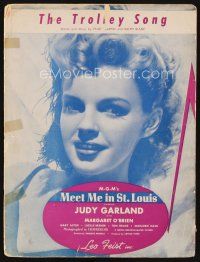 7j295 MEET ME IN ST. LOUIS sheet music '44 Judy Garland, classic musical, The Trolley Song!