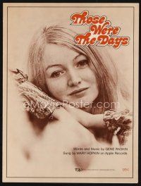 7j311 THOSE WERE THE DAYS sheet music '68 sung by Mary Hopkin, from Apple Records!