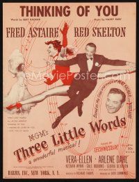 7j312 THREE LITTLE WORDS sheet music '50 Fred Astaire, Red Skelton, Vera-Ellen, Thinking of You!