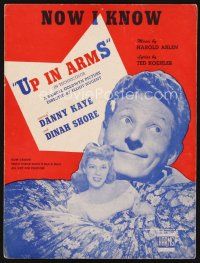 7j314 UP IN ARMS sheet music '44 funnyman Danny Kaye & pretty Dinah Shore, Now I Know!