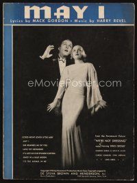 7j317 WE'RE NOT DRESSING sheet music '34 Bing Crosby with pretty Carole Lombard, May I!