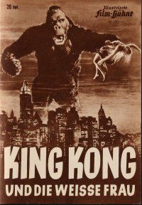 7j248 KING KONG German program R50s many classic images of giant ape looming over New York City!