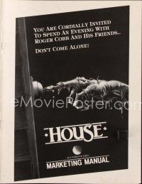 7j388 HOUSE pressbook '86 great artwork of severed hand ringing doorbell, don't come alone!