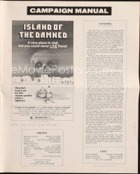 7j394 ISLAND OF THE DAMNED pressbook '78 nice place to visit, but you could never LIVE there!