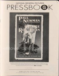7j406 LIFE & TIMES OF JUDGE ROY BEAN pressbook '72 John Huston, art of Paul Newman by Amsel!