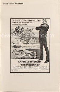 7j415 MECHANIC pressbook '72 Charles Bronson has more than a dozen ways to kill, and they all work!