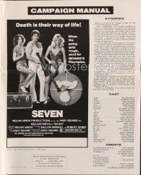7j428 SEVEN pressbook '79 AIP, sexy babes in bikinis with guns, death is their way of life!