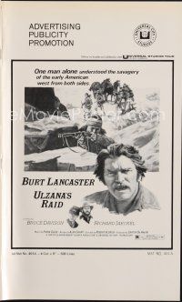 7j440 ULZANA'S RAID pressbook '72 artwork of Burt Lancaster by Don Stivers, Robert Aldrich