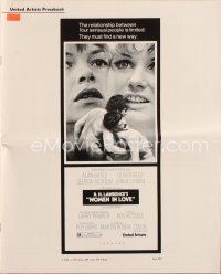 7j453 WOMEN IN LOVE pressbook '70 directed by Ken Russell, D.H. Lawrence, Glenda Jackson