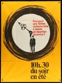 7k248 10:30 P.M. SUMMER French 1p '66 Jules Dassin, art of man on clock by Thos & Ferracci!