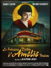 7k269 AMELIE French 1p '01 Jean-Pierre Jeunet, great image of Audrey Tautou over storefront!